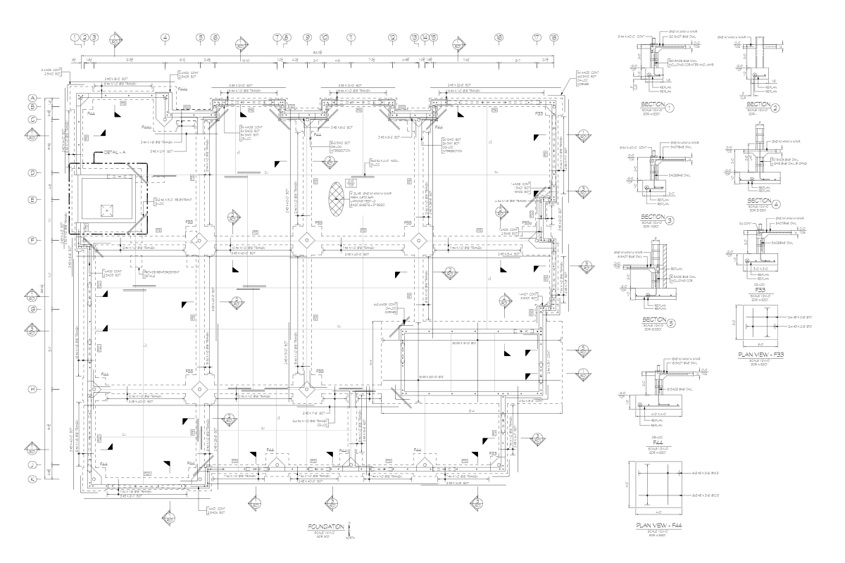 Foundation Reinforcement Plan - Rebar Detailing