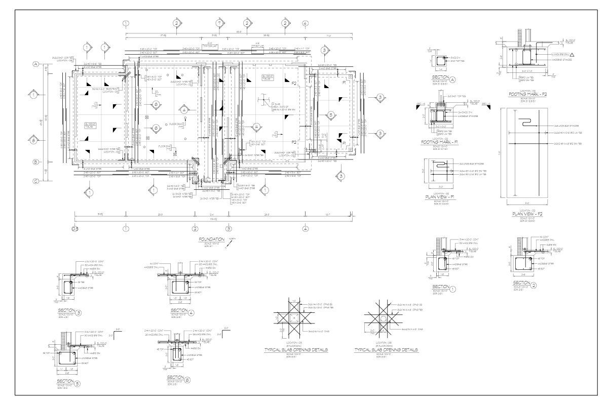 Foundation Sections & Slab Openings - Rebar Detailing
