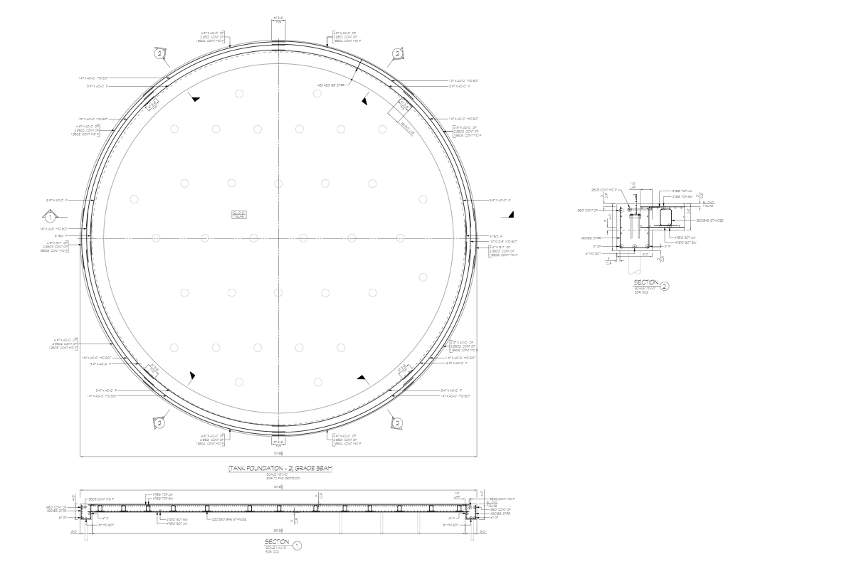 Tank Foundation Grade Beam - Rebar Detailing